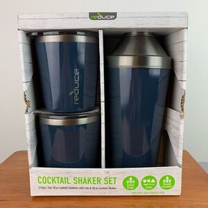 NEW reduce navy blue cocktail shaker set